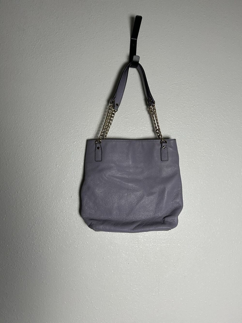 Michael KORS Jet Set Lilac Purple Pebbled Leather Shoulder Bag With Chain